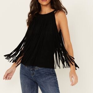 Idyllwind Black Fringe Tank Top